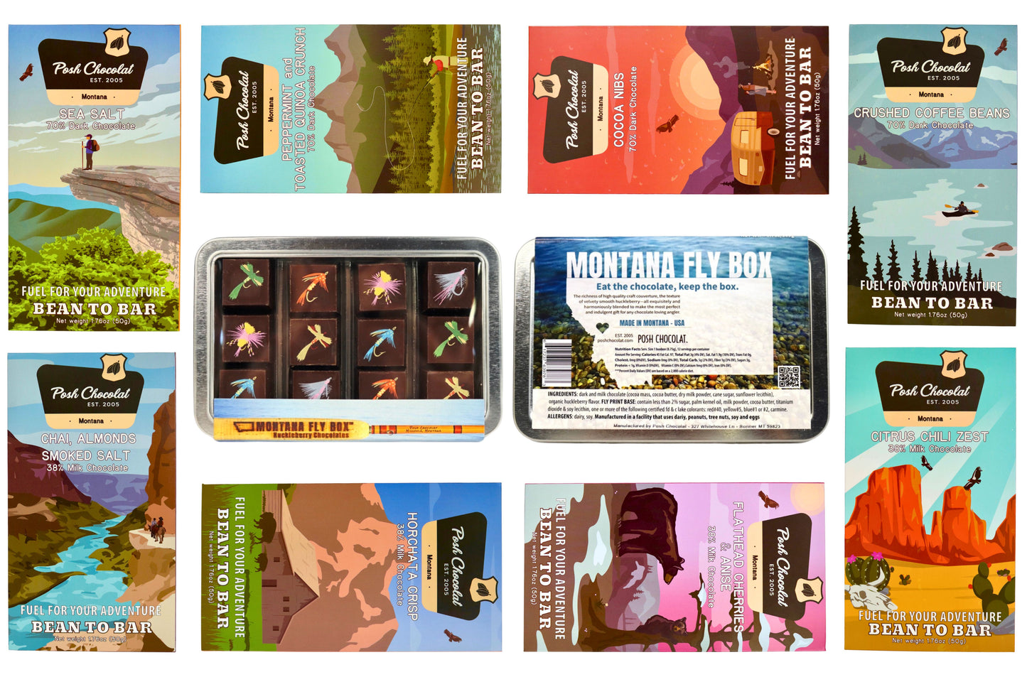 National Parks Chocolate Bars and Montana Fly Box