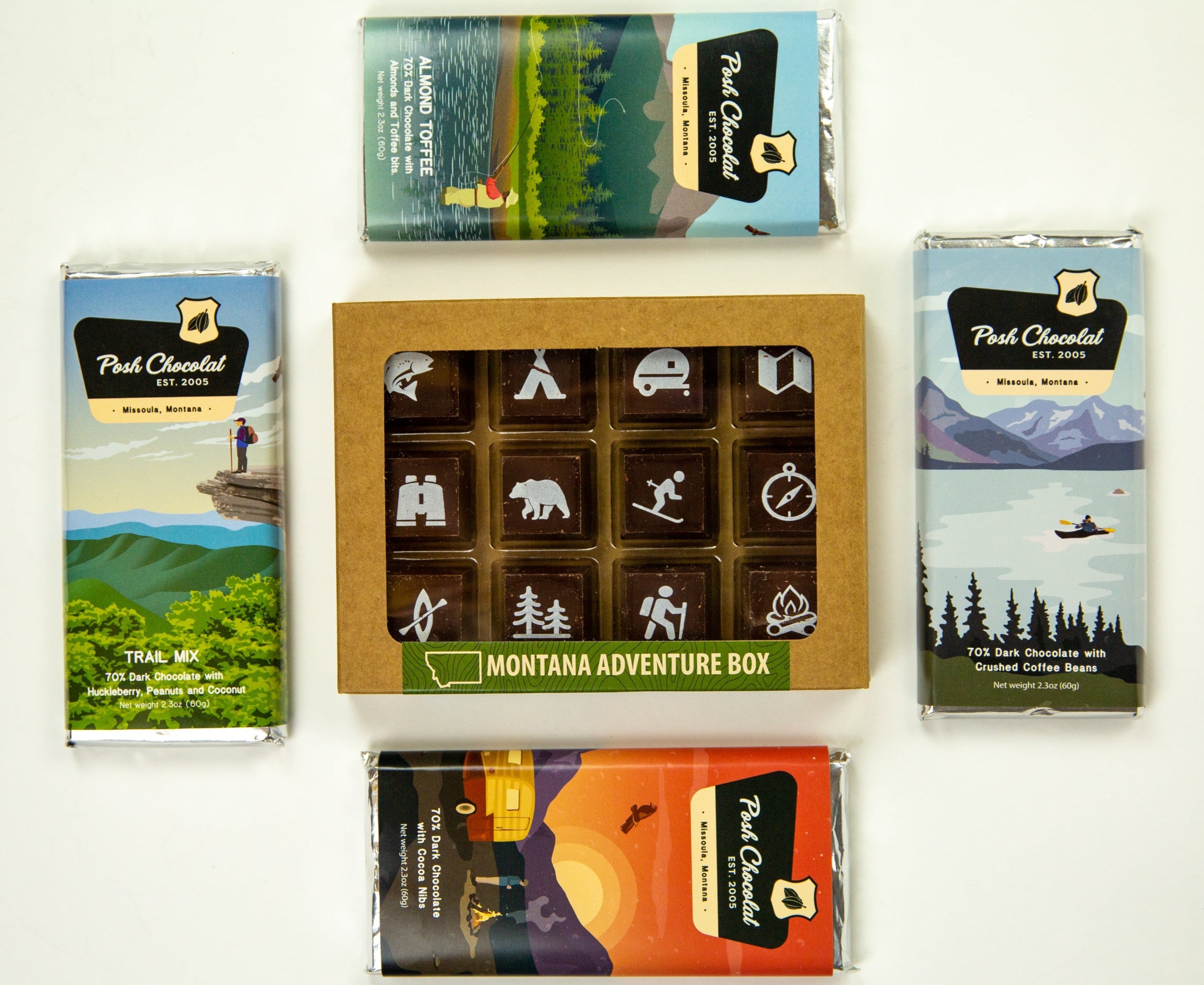 National Park ALL DARK Chocolate Bars and Montana Adventure Box